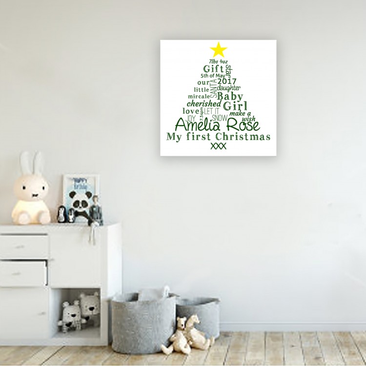 First Christmas - Typography Canvas